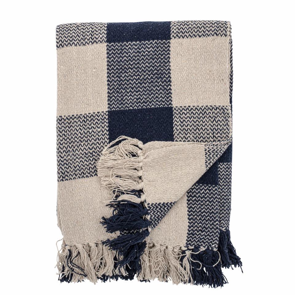 THROW // Checkered Blue Recycled Cotton - Loja Real