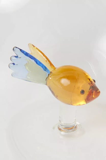 BLOWN GLASS PITCHER COLORED FISH