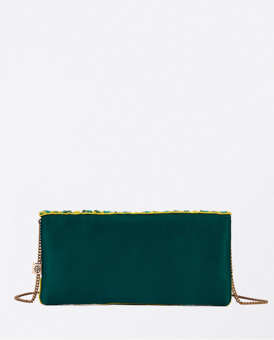 Hand-Embroidered Beaded Clutch