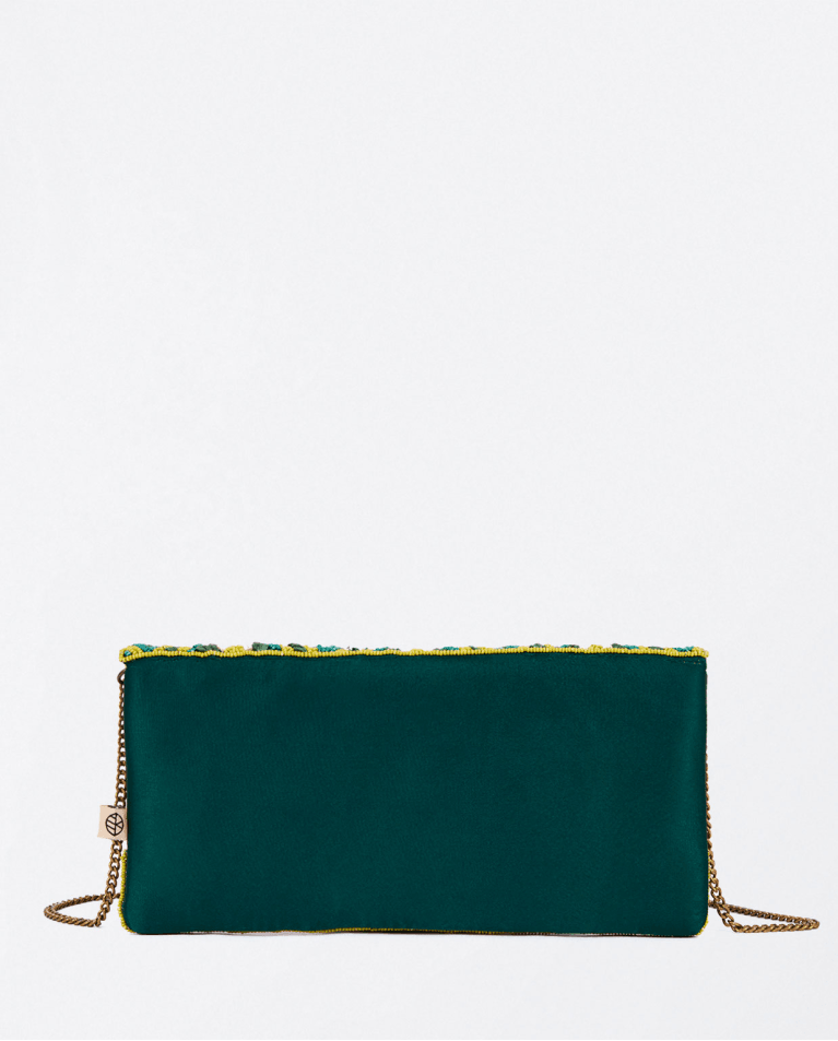 Hand-Embroidered Beaded Clutch - Loja Real