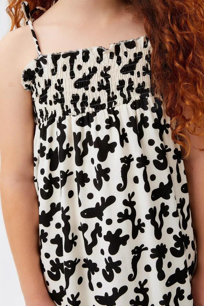 Dress Black and White print - Loja Real