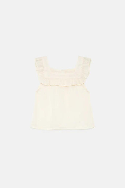 Top with ruffle detail