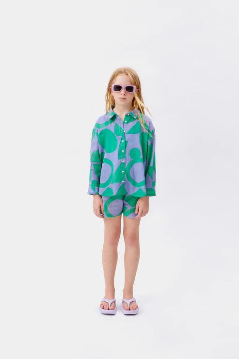 Oversized Shirt Geometric Print - Loja Real