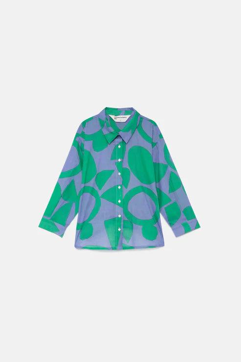 Oversized Shirt Geometric Print - Loja Real