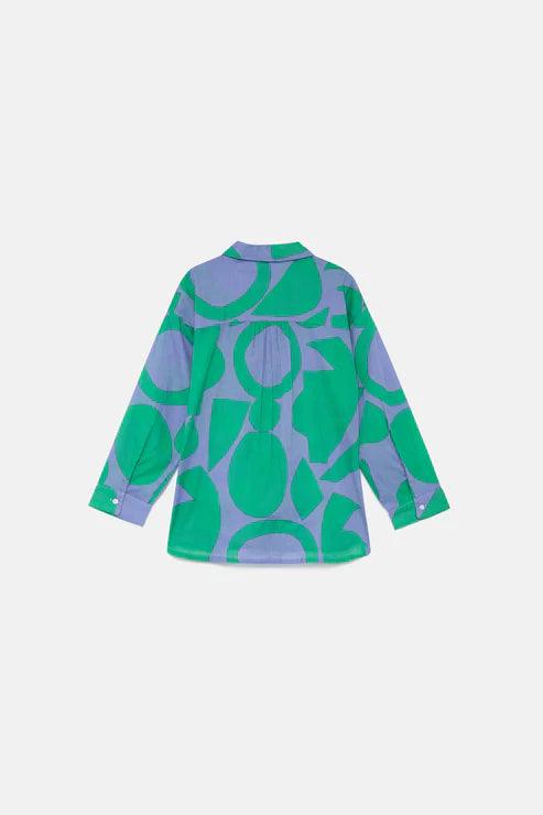 Oversized Shirt Geometric Print