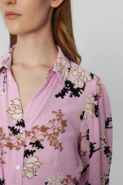 Floral Print Shirt Dress - Loja Real