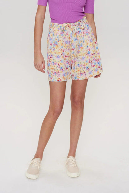 High-Waisted Floral Shorts - Loja Real