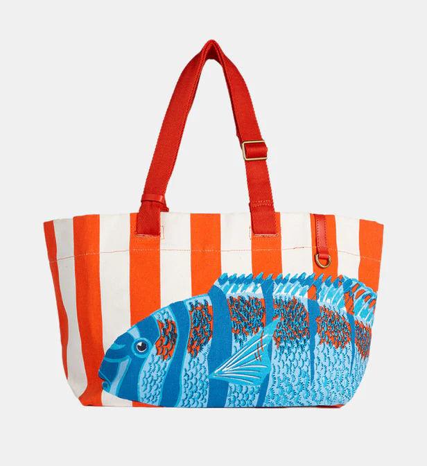 Big Canvas Bag Fish Print - Loja Real