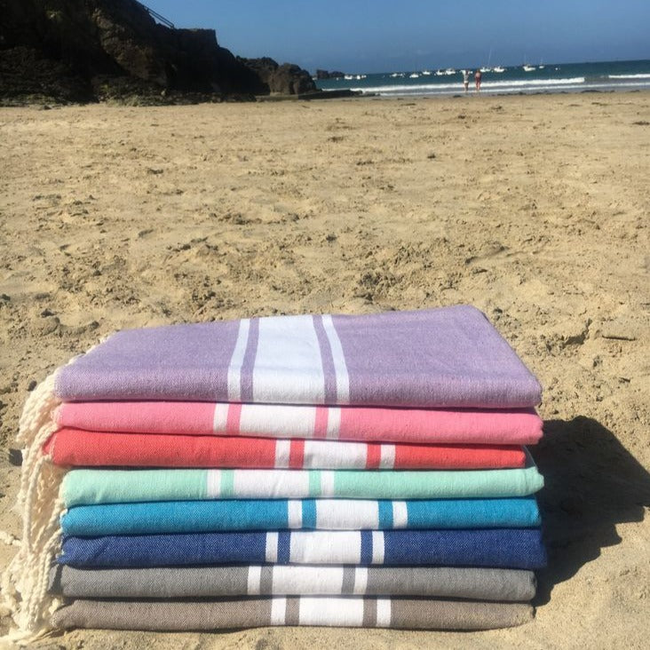 fouta towel at the beach