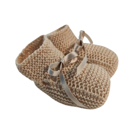 KNITTED BABY BOOTIES // Handmade in Cotton Bow Detail