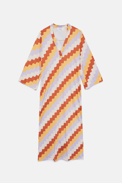 KAFTAN DRESS // Zigzag Print