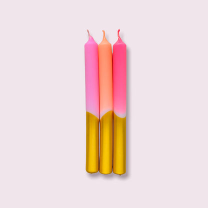 NEON CANDLES // Pink and Gold