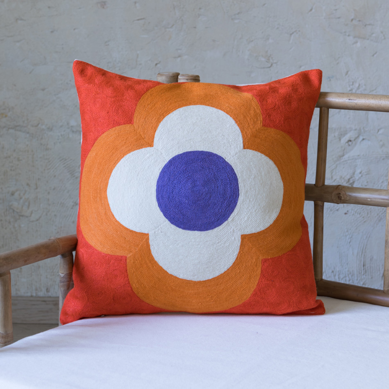 CUSHION // Cordelia Chainstitch Orange