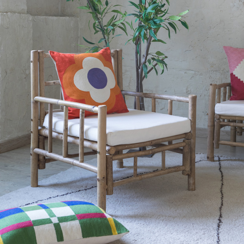 CUSHION // Cordelia Chainstitch Orange