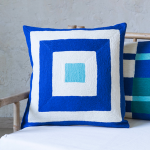 CUSHION // Waldo Chainstitch Blue