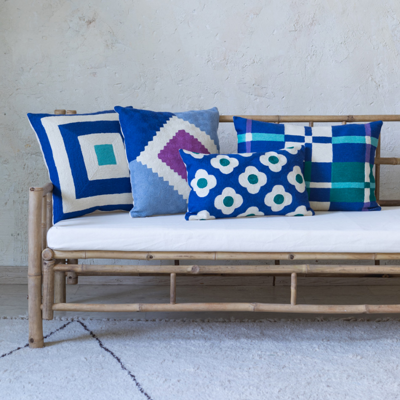 CUSHION // Waldo Chainstitch Blue