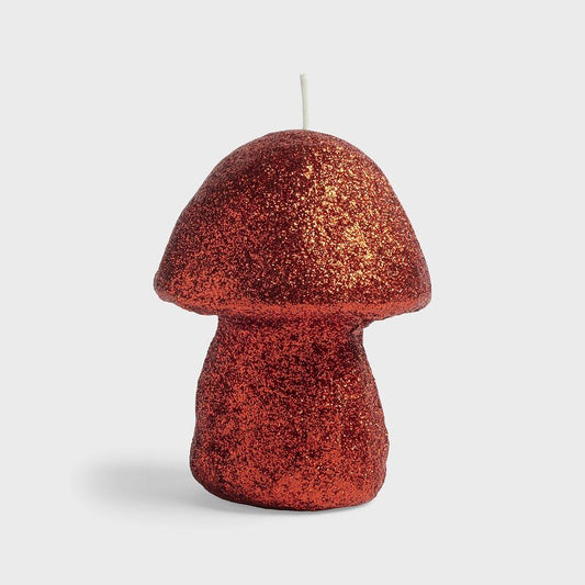 GLITTER CANDLE // Red Mushroom