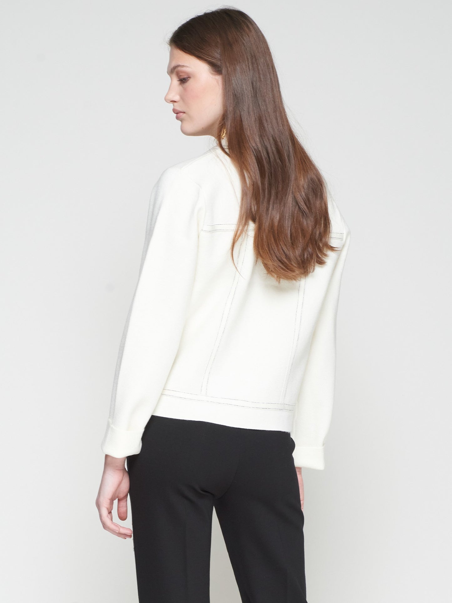 KNITWEAR CARDIGAN // Ecru Navy