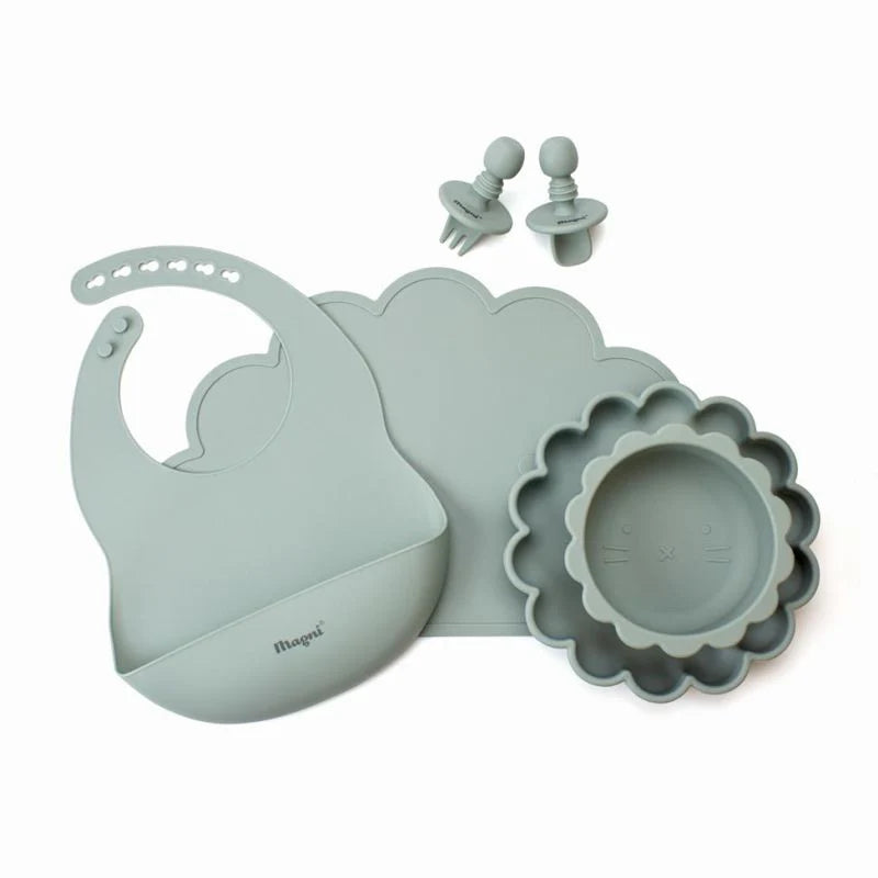 Conjunto de jantar para bebê em silicone