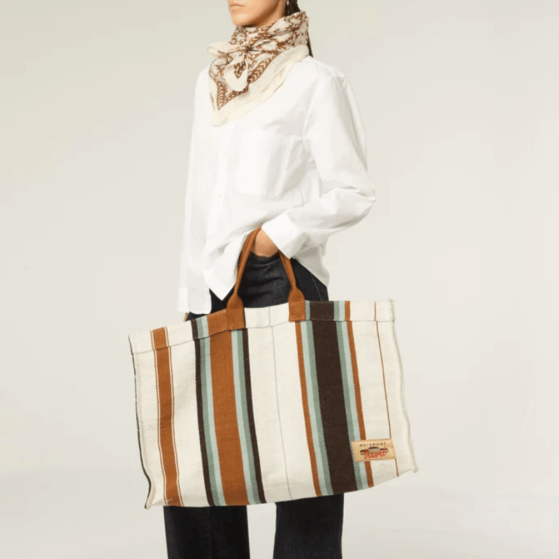MOISMONT // Large Tote Bag N°40 Stripes Seven Coffee