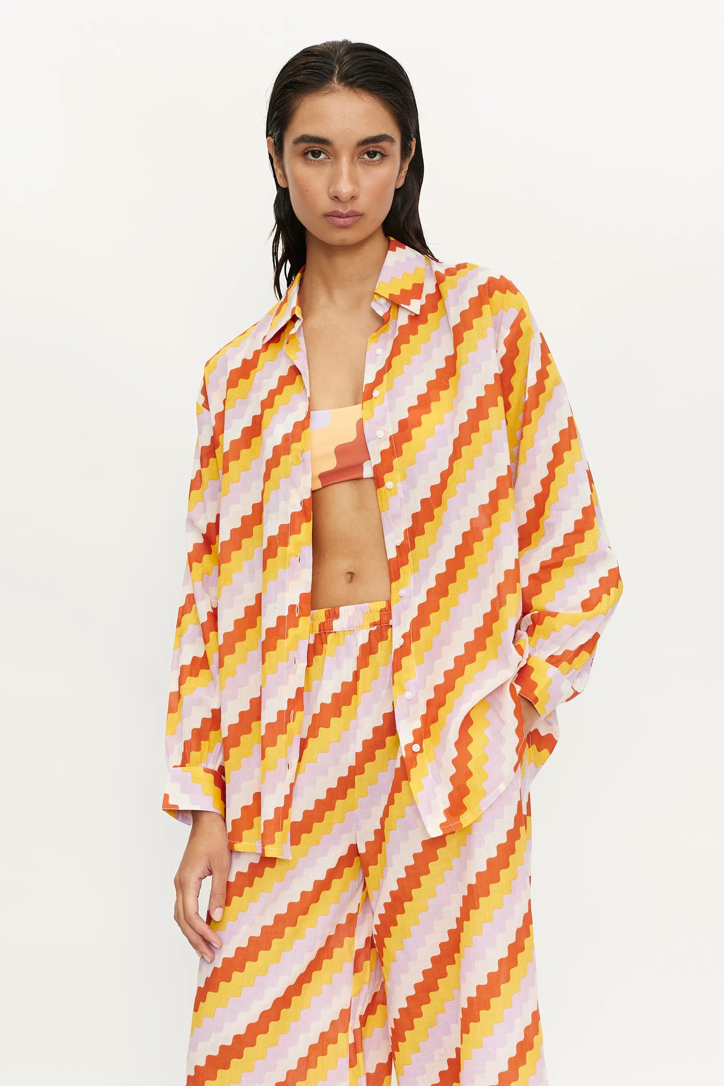 OVERSIZED SHIRT // Zigzag Print