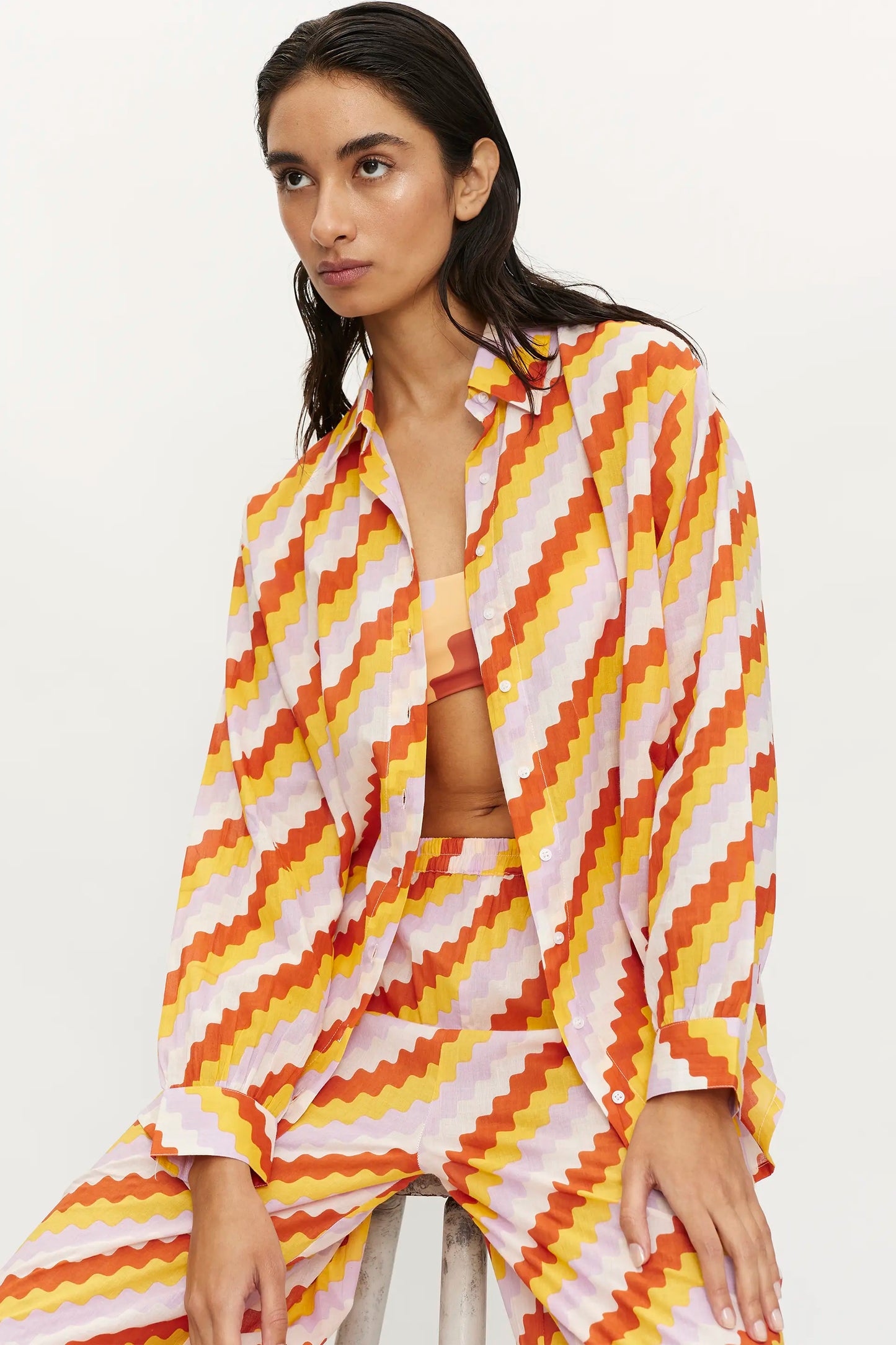 OVERSIZED SHIRT // Zigzag Print