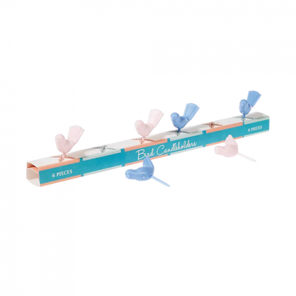 Cake candleholders (set of 6) - Pastel birds