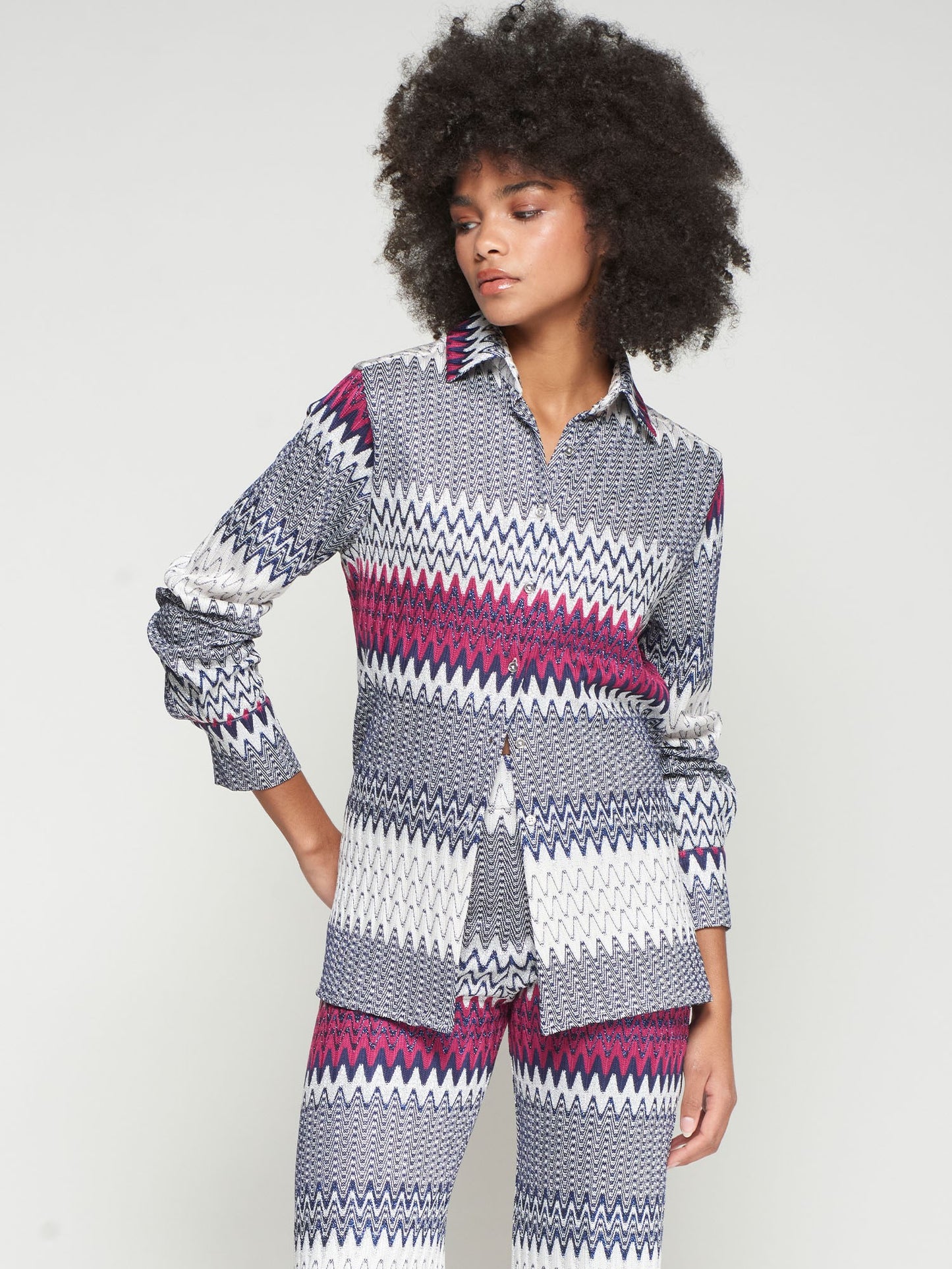 SHIRT // Navy Herringbone