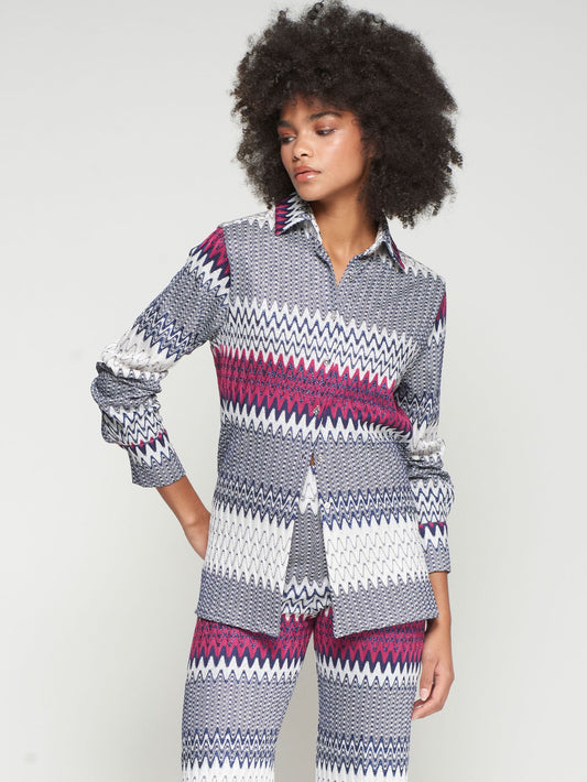 SHIRT // Navy Herringbone