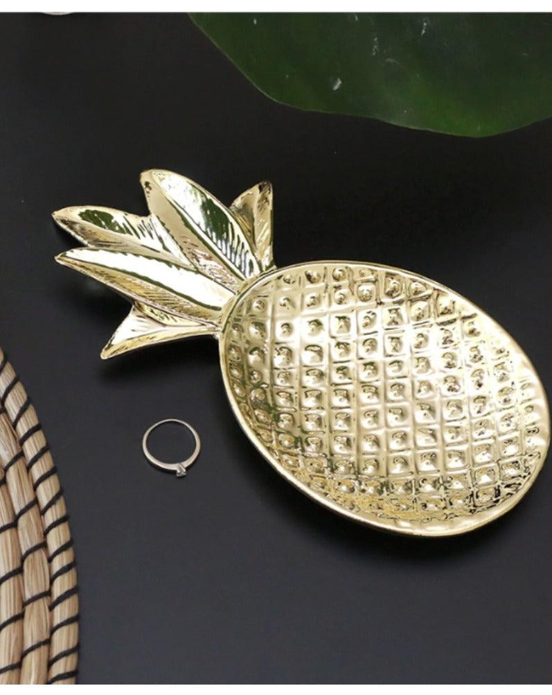 PINEAPPLE // gold ceramic plate