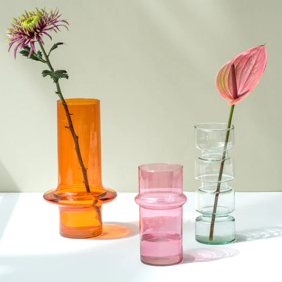 Pink Vase Recycled Glass