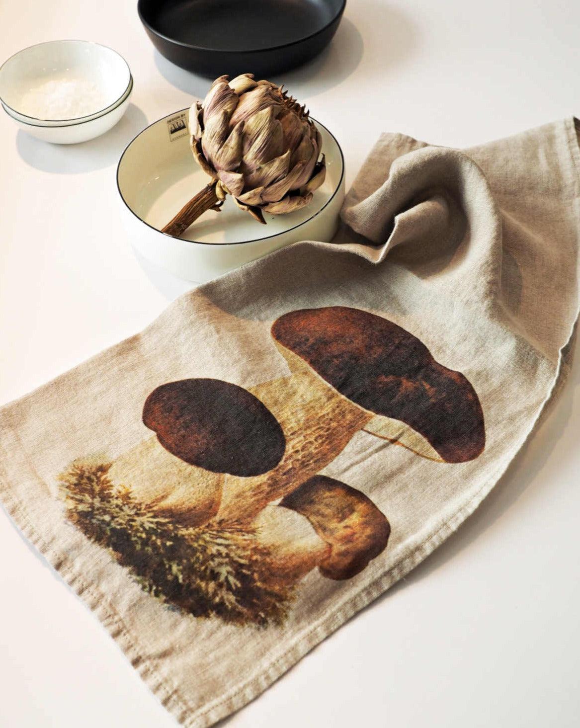 LINEN TOWELS // Mushrooms - Loja Real