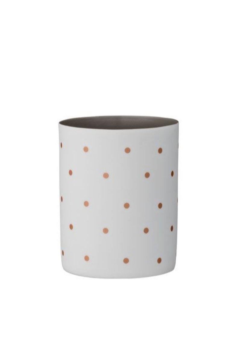 PORCELAIN GLASS // White with bronze dots - Loja Real