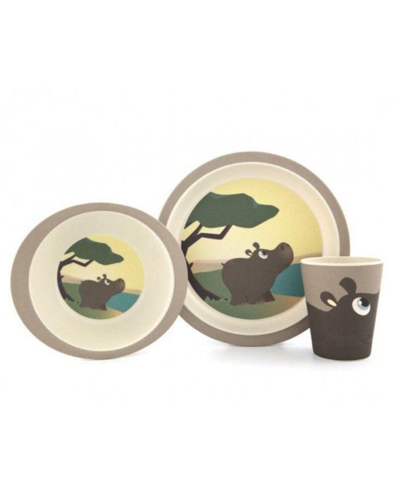 Bamboo Tableware Set Hippo - Loja Real